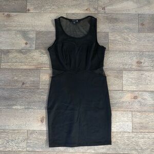 Mesh Neckline Little Black Dress S